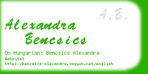 alexandra bencsics business card